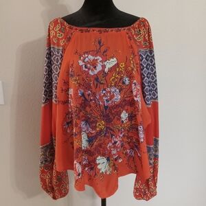 Free People Positano Printed Blouse 